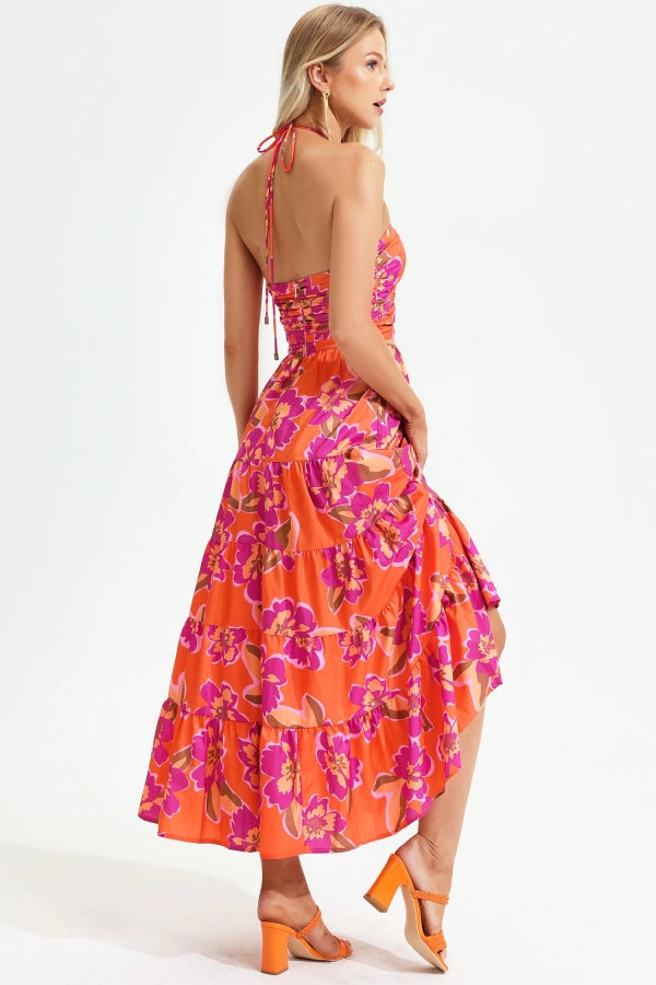 Gestreiftes Strickkleid mit Flügelärmeln