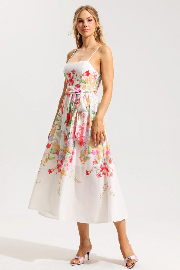 Floral Strappy Midi Dress