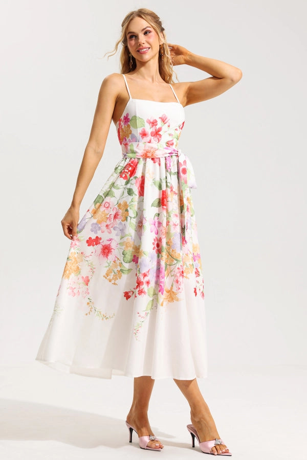 Floral Strappy Midi Dress