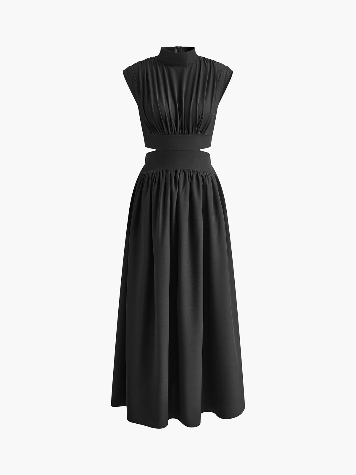Cut-Out Waist High Neck Maxi Dress