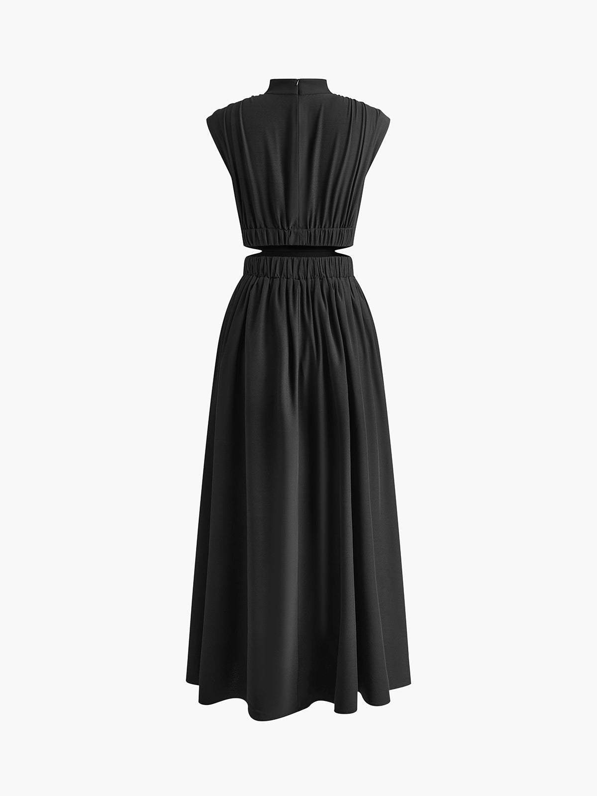 Cut-Out Waist High Neck Maxi Dress