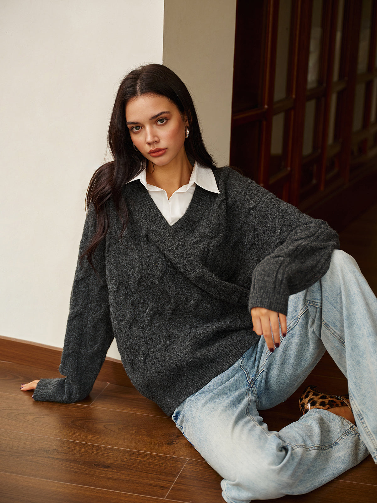 Layered Look Twist Knit Jumper