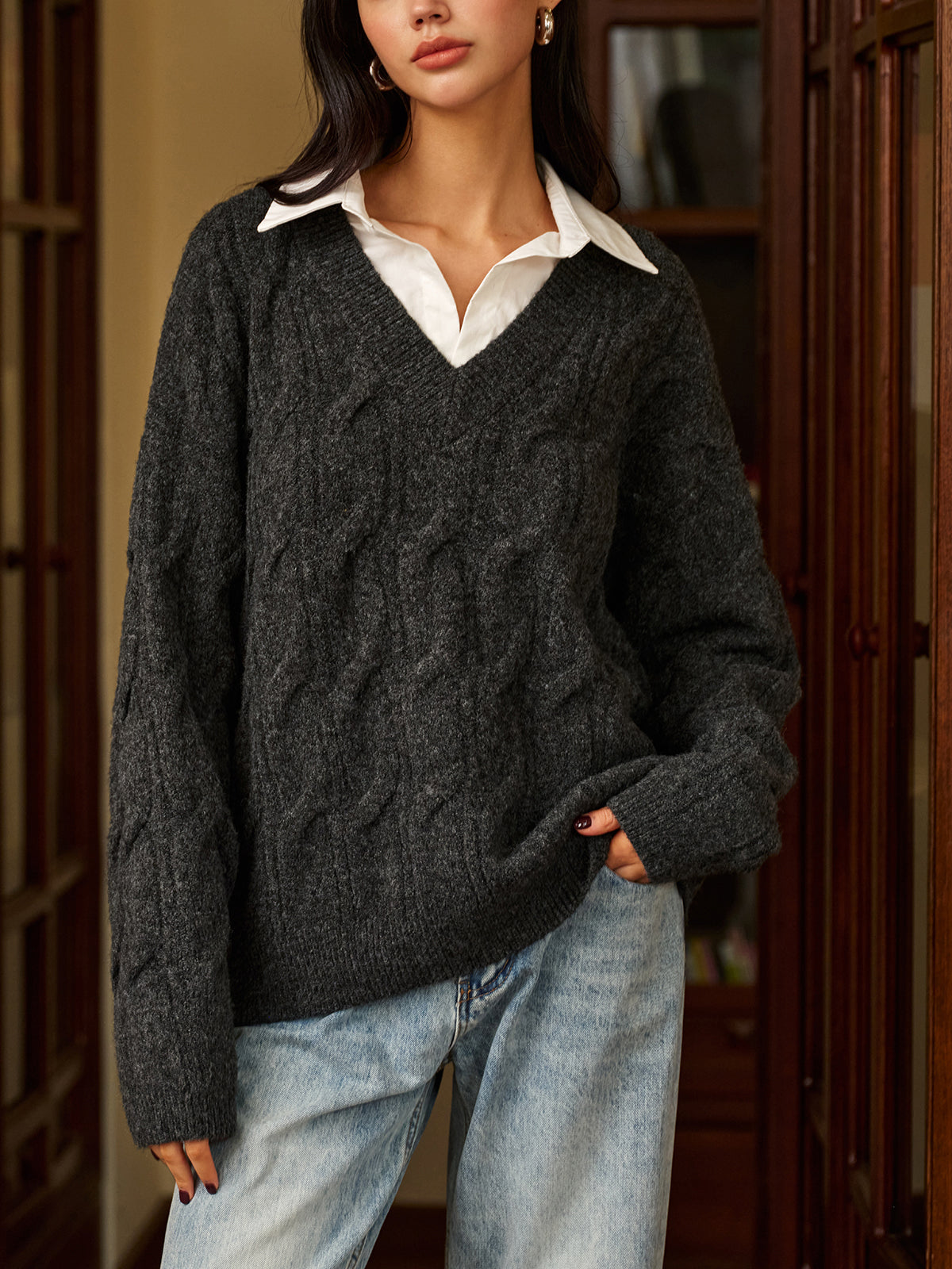 Layered Look Twist Knit Jumper