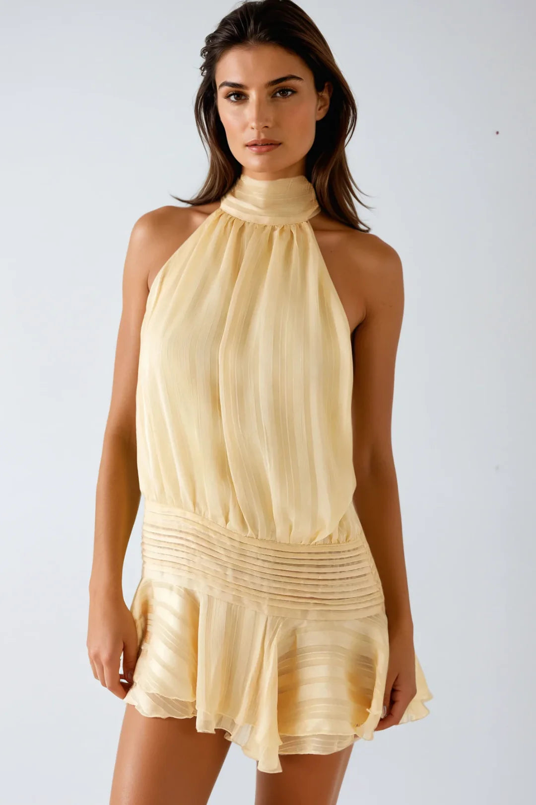 Bernique Halter Mini Dress