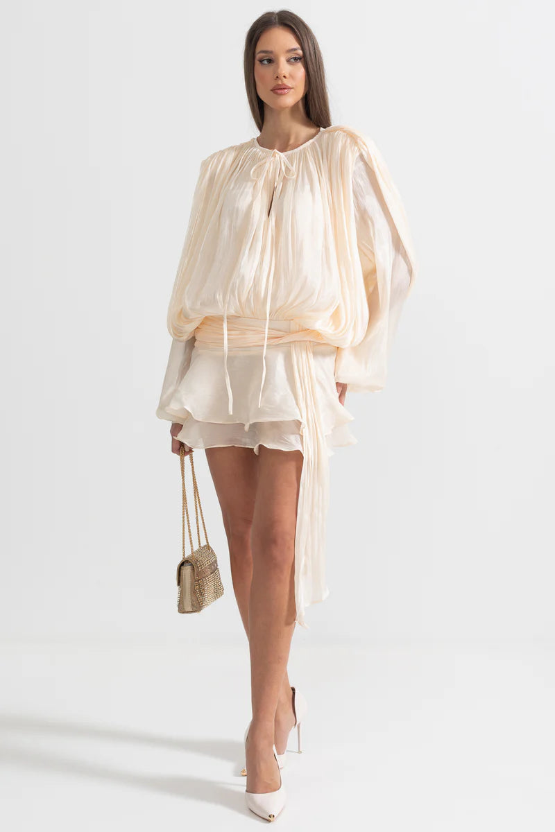 Moonlight Pleated Ruffle Dress