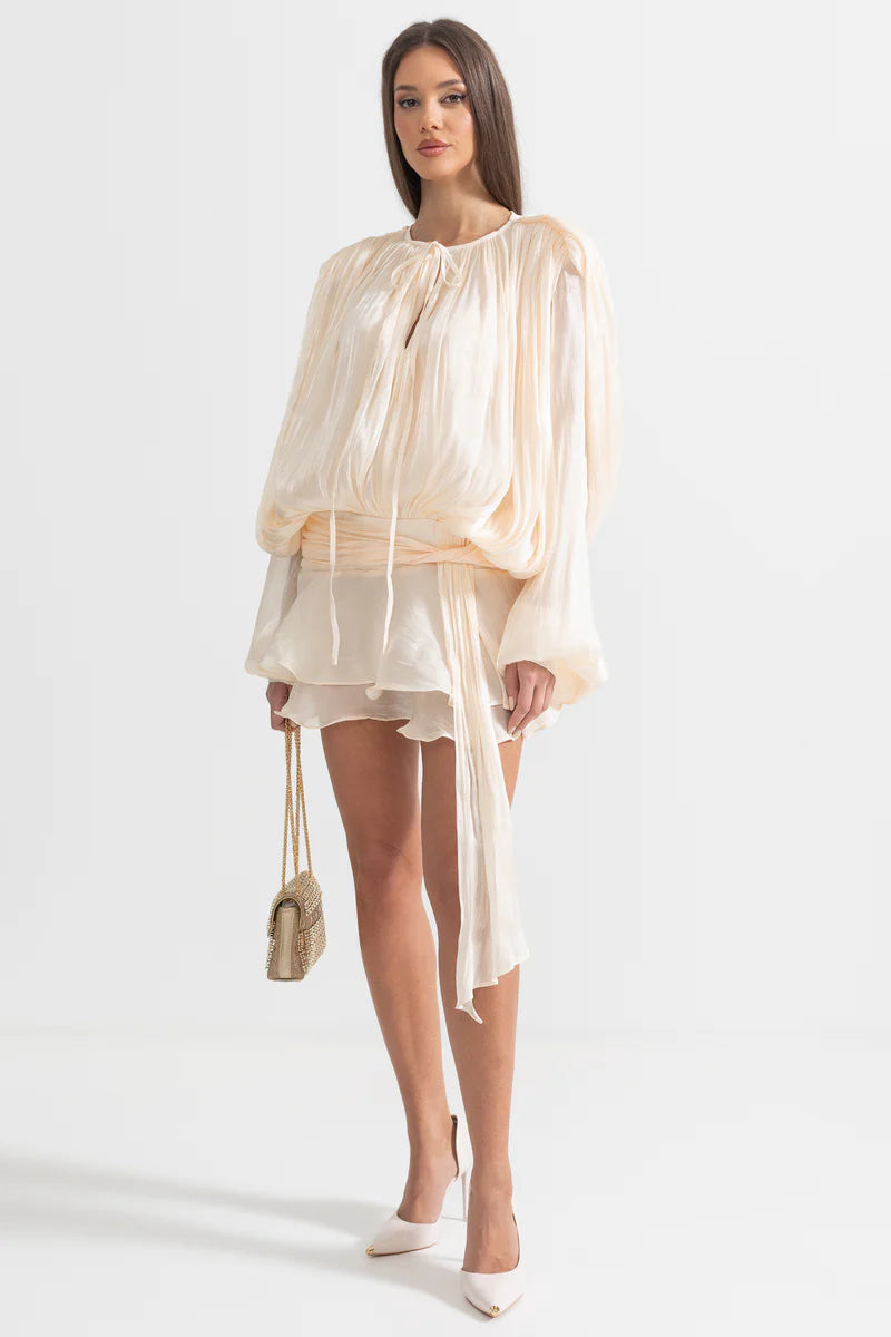Moonlight Pleated Ruffle Dress