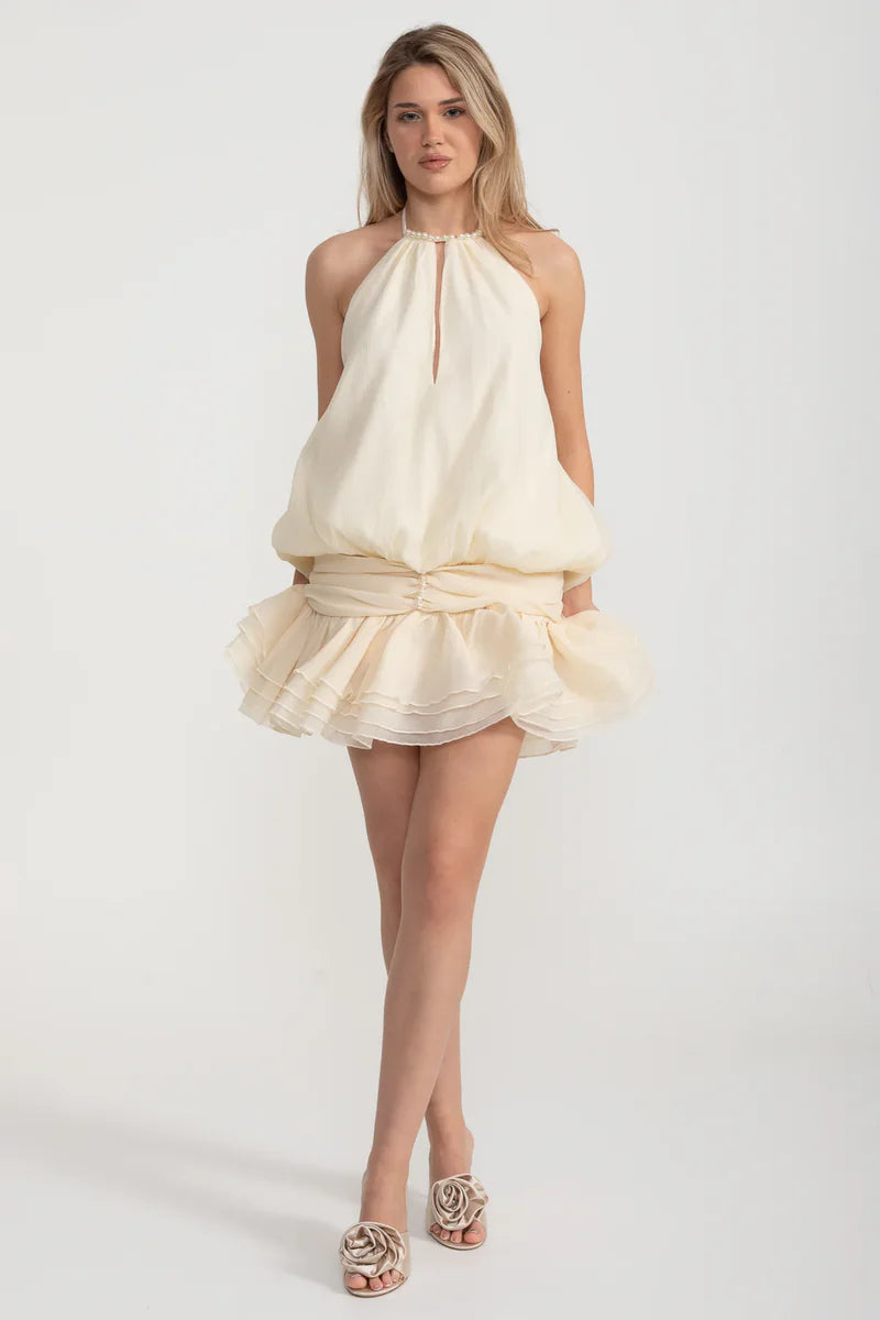Pearl Whisper Halterneck Dress
