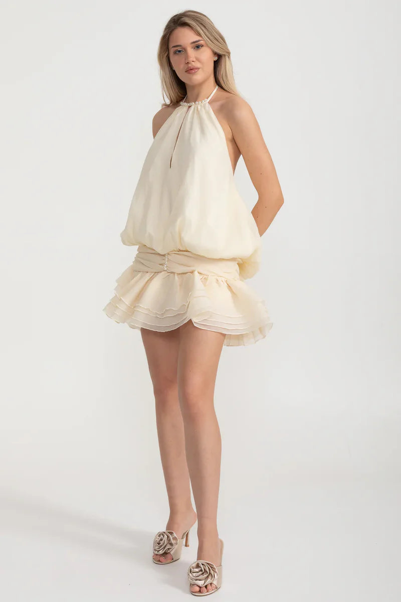 Pearl Whisper Halterneck Dress