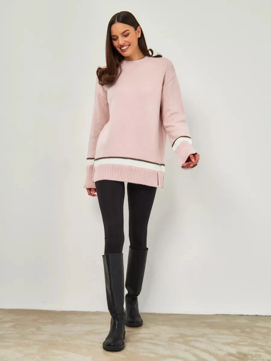 Ribbed Edge Oversized Knit Jumper