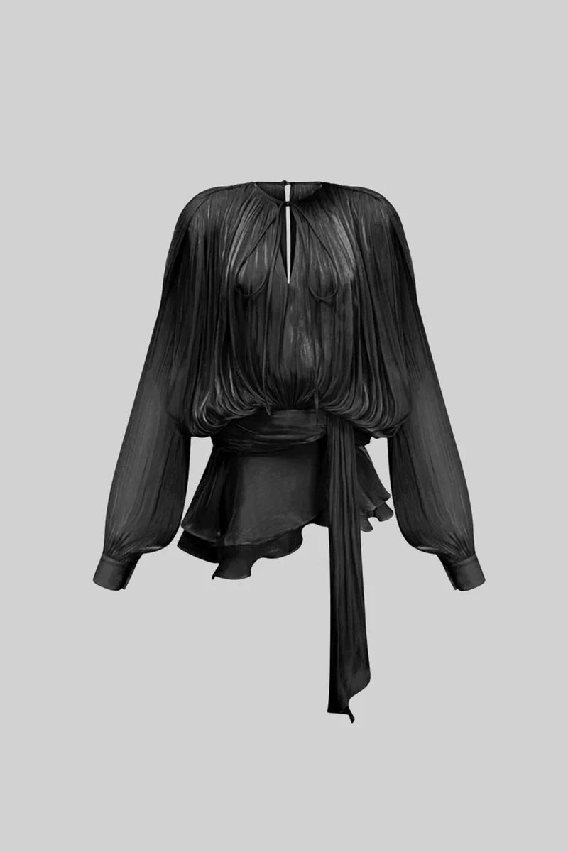 Moonlight Pleated Ruffle Dress