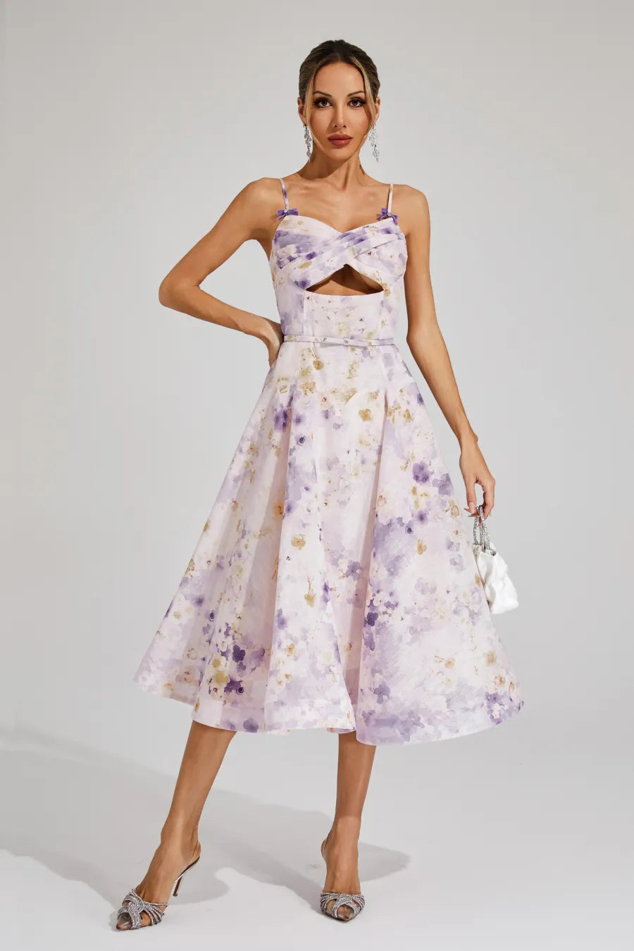 Violet Dusk Twist Midi Dress