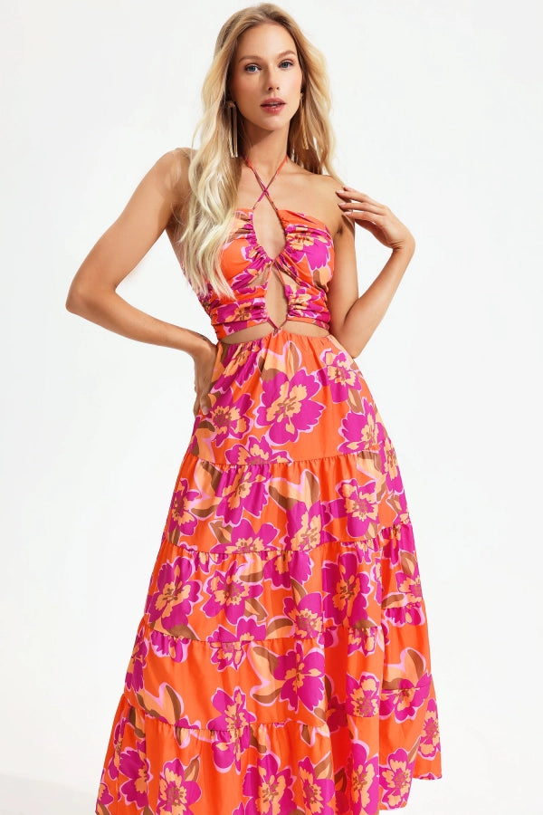 Tropical Heat Halter Dress