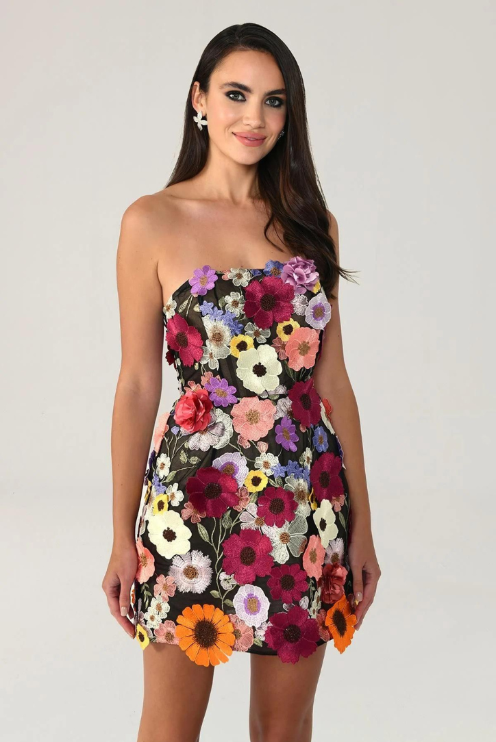 Floral Enchant Corset Mini Dress