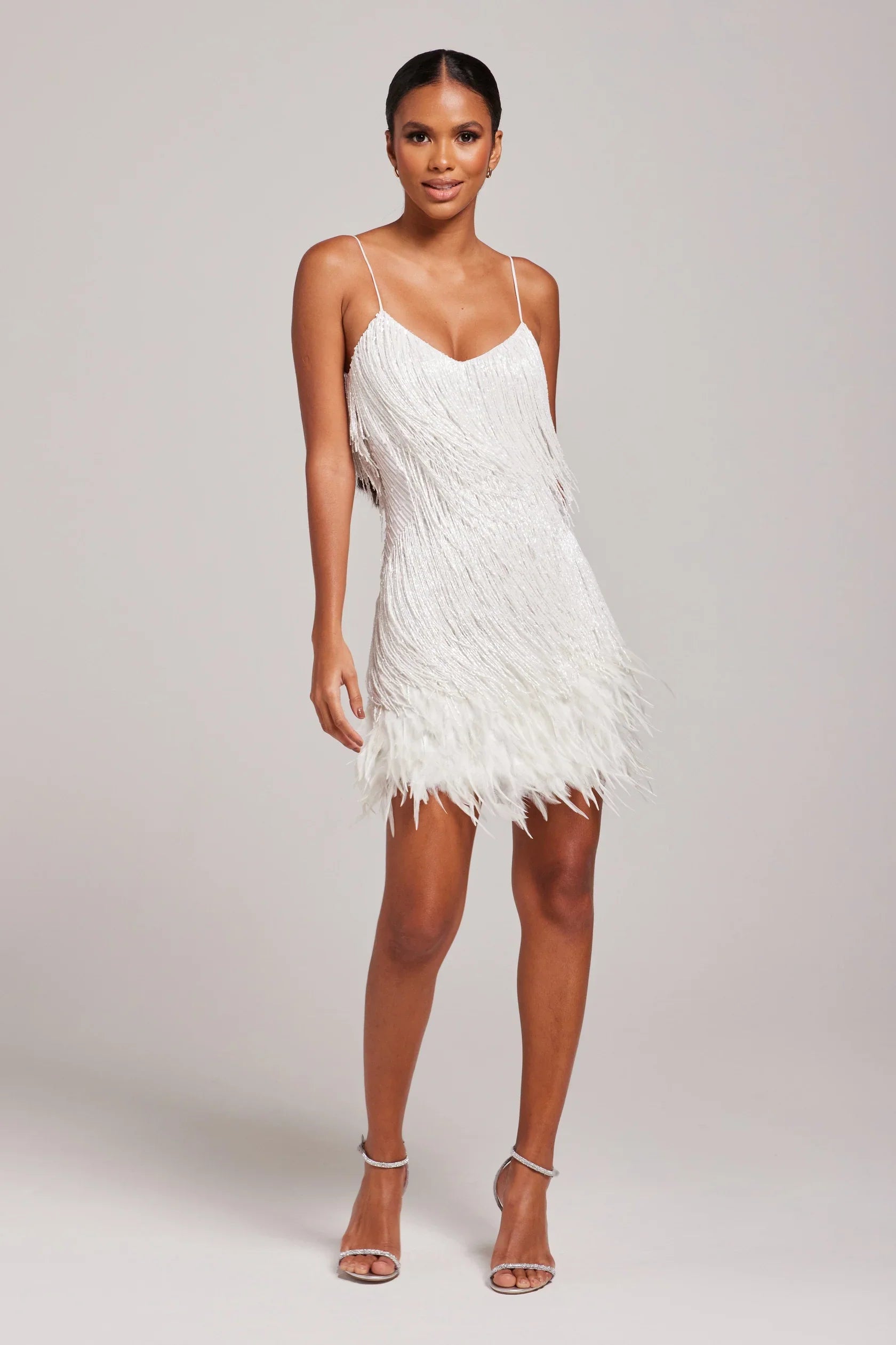 Marleaux Feathered Glam Mini Dress