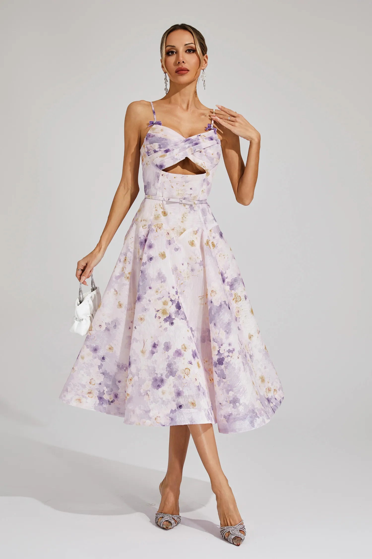 Violet Dusk Twist Midi Dress