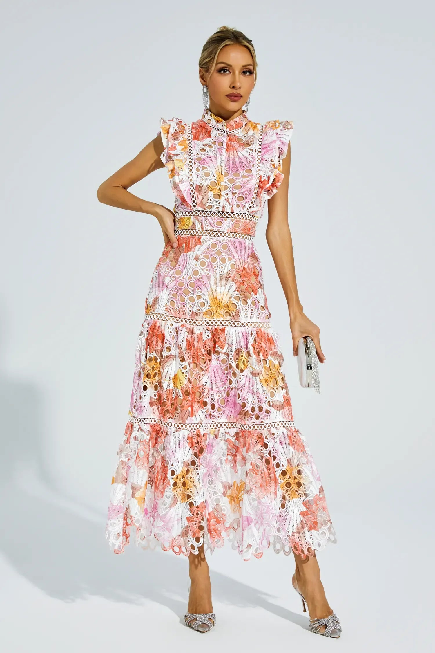 Celeste Garden Lace Maxi Dress