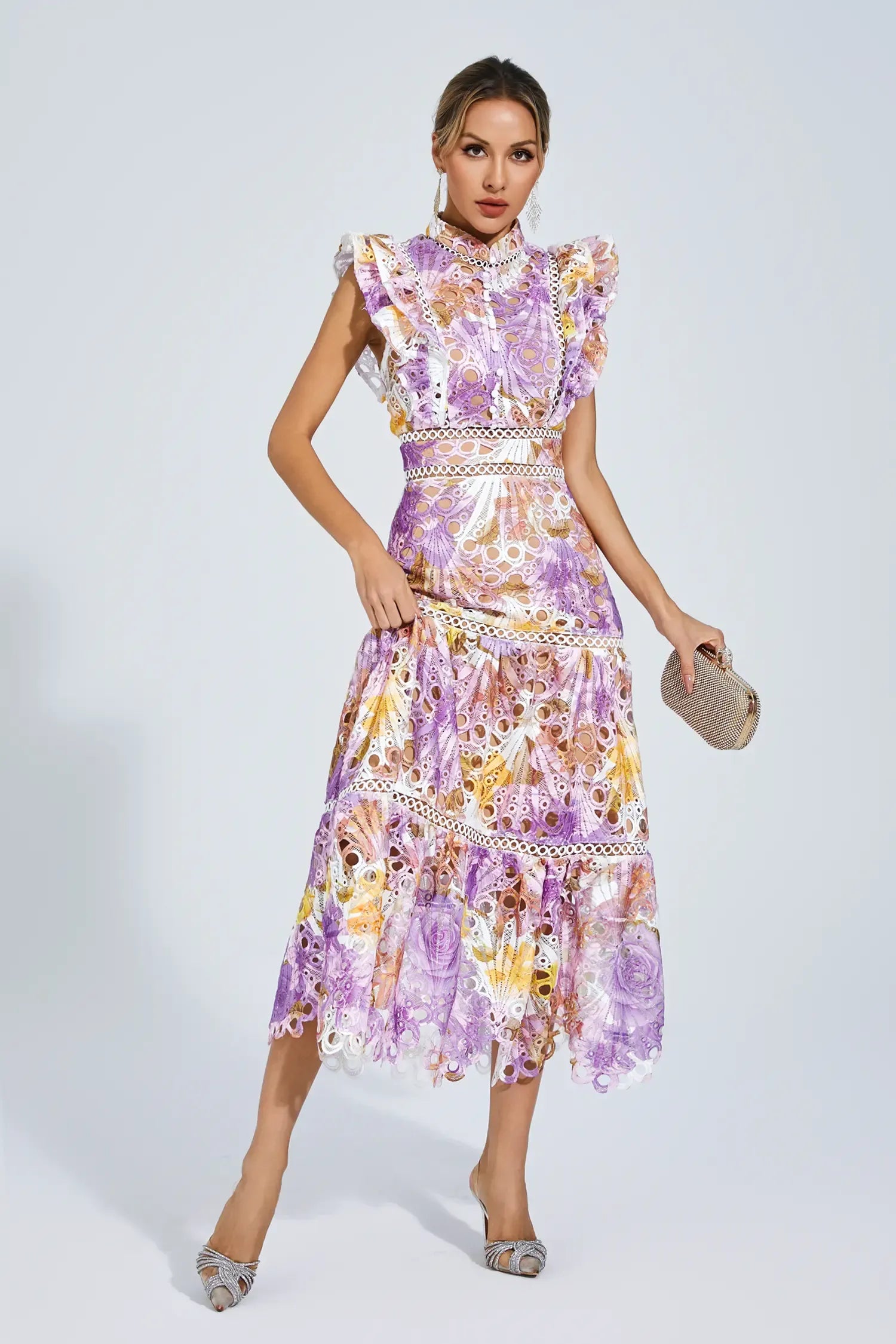 Celeste Garden Lace Maxi Dress