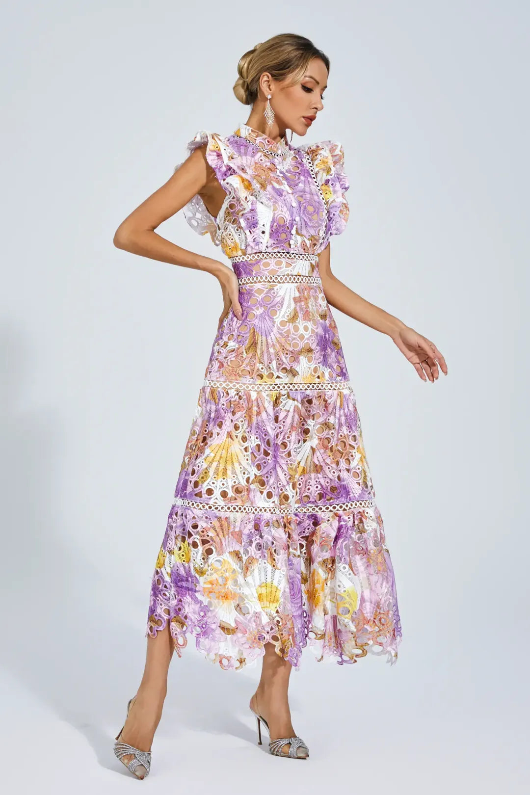Celeste Garden Lace Maxi Dress