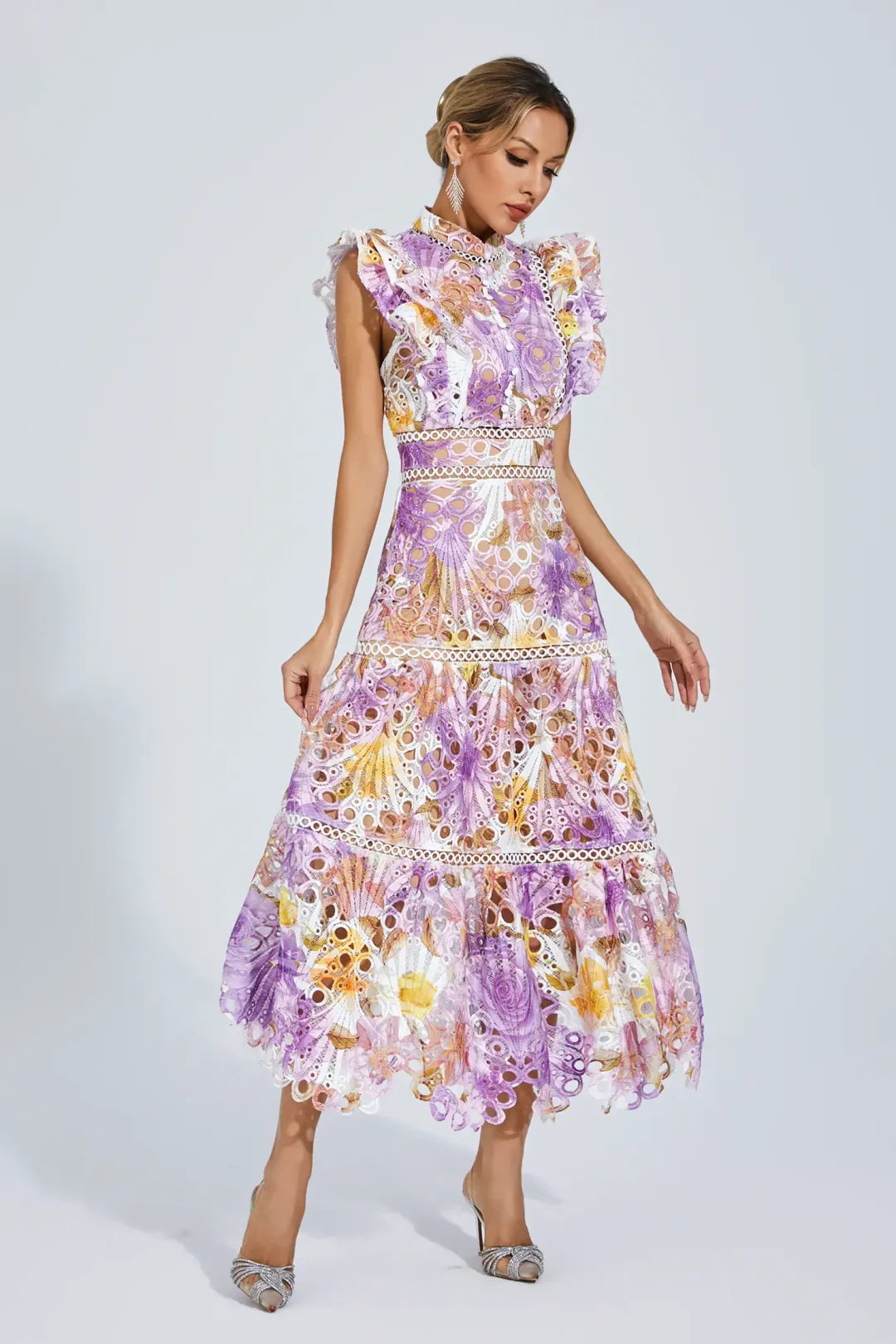Celeste Garden Lace Maxi Dress