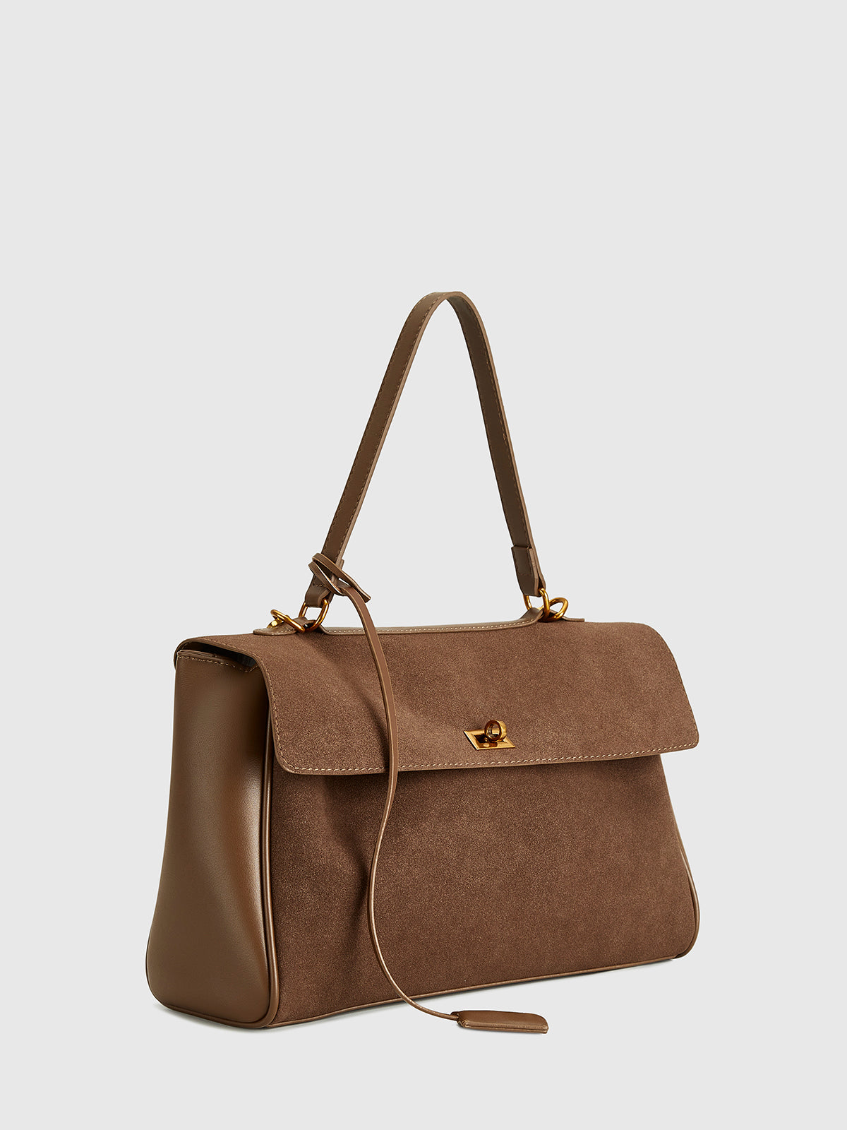 Structured Suede-Look Carryall Bag