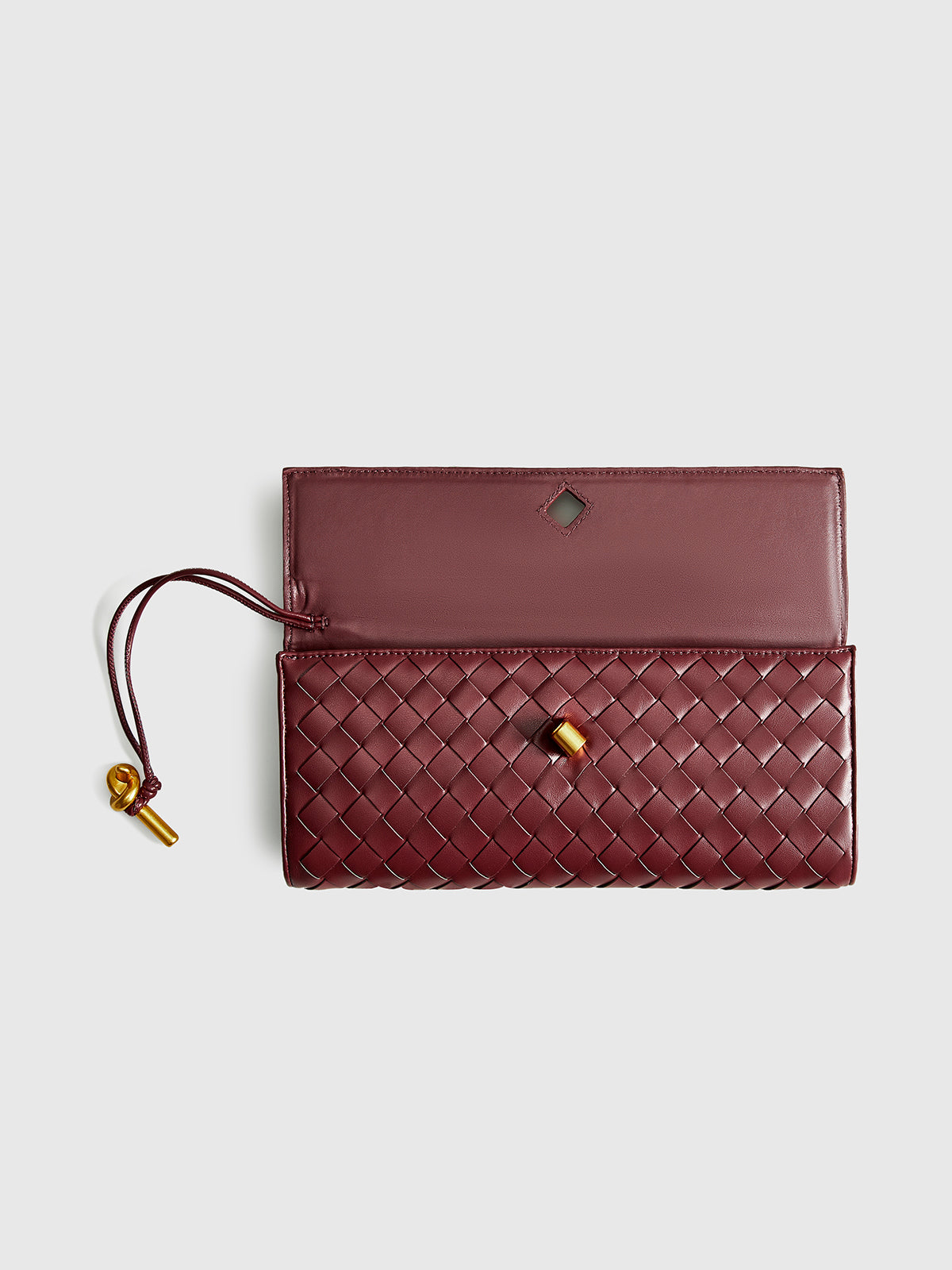 Luxe Twist Lock Woven Clutch