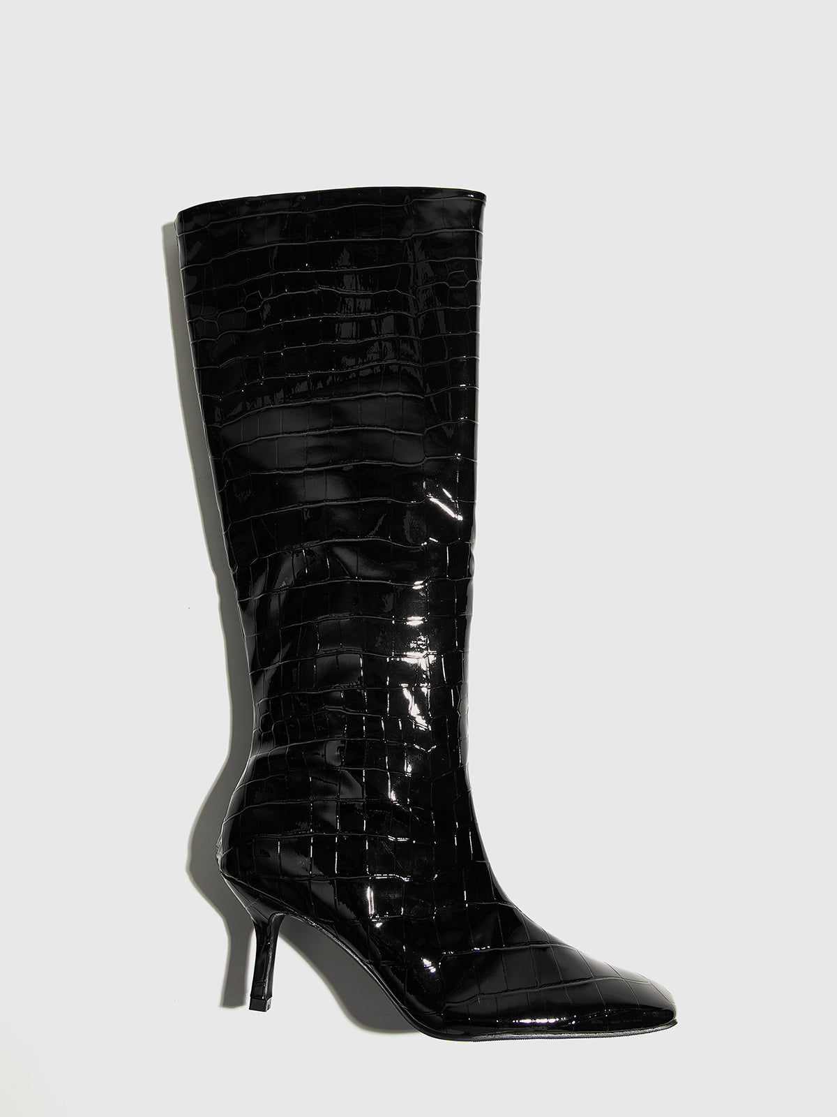 Glossy Croc Textured Boots