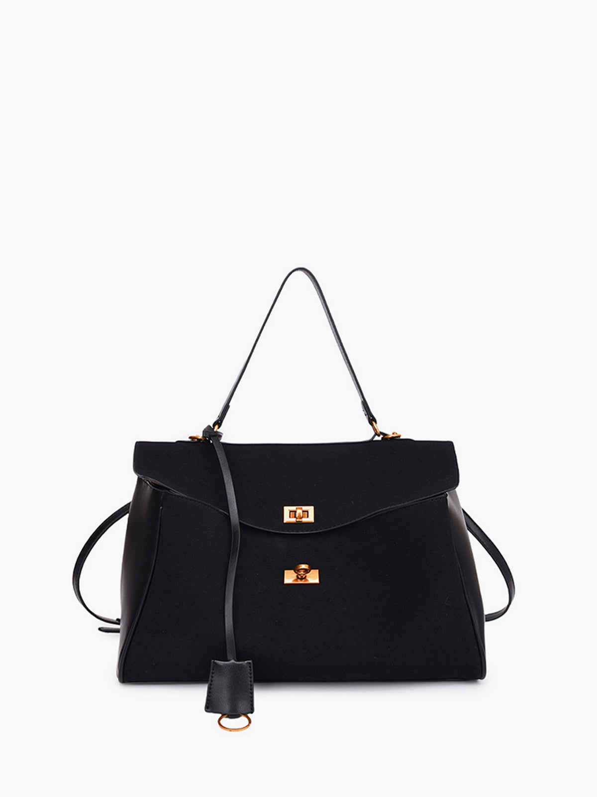 Structured Suede-Look Carryall Bag