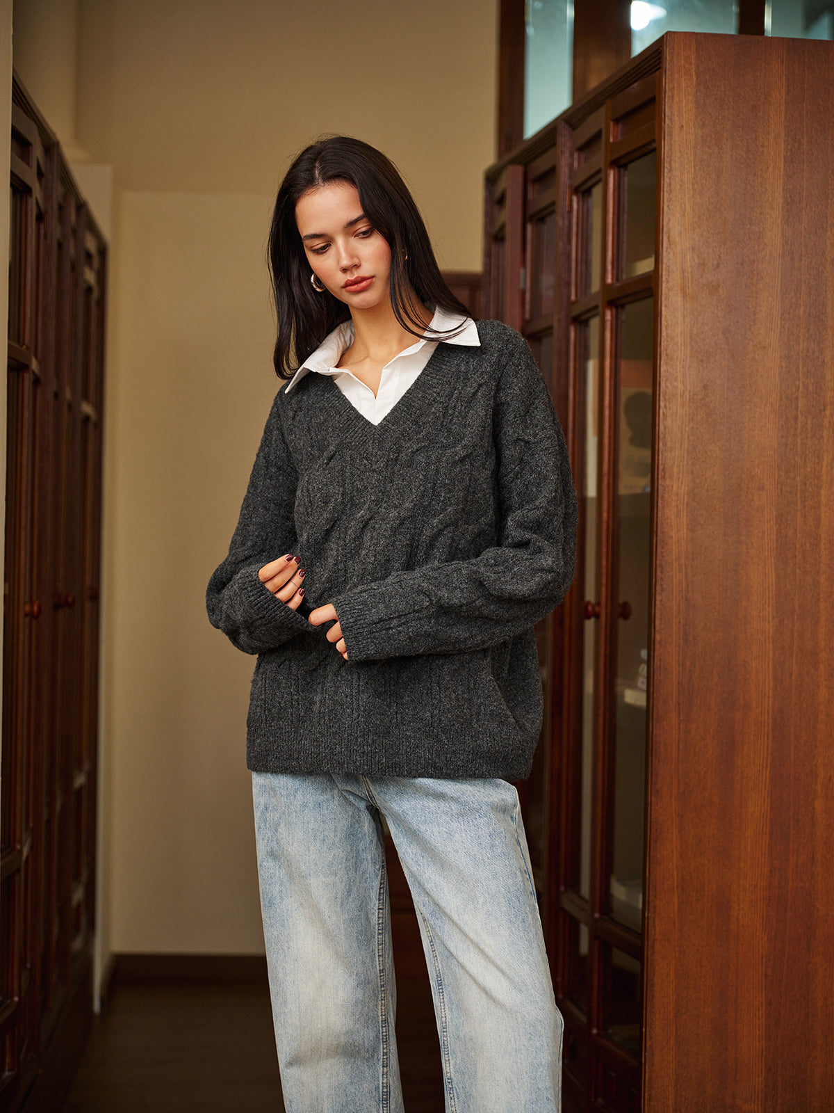 Layered Look Twist Knit Jumper