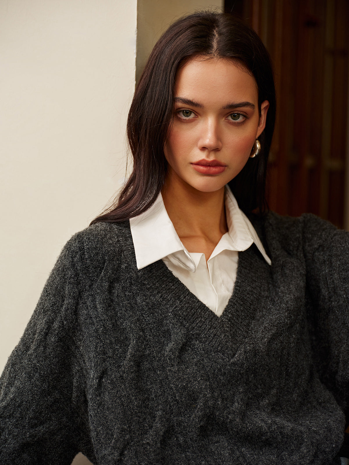 Layered Look Twist Knit Jumper