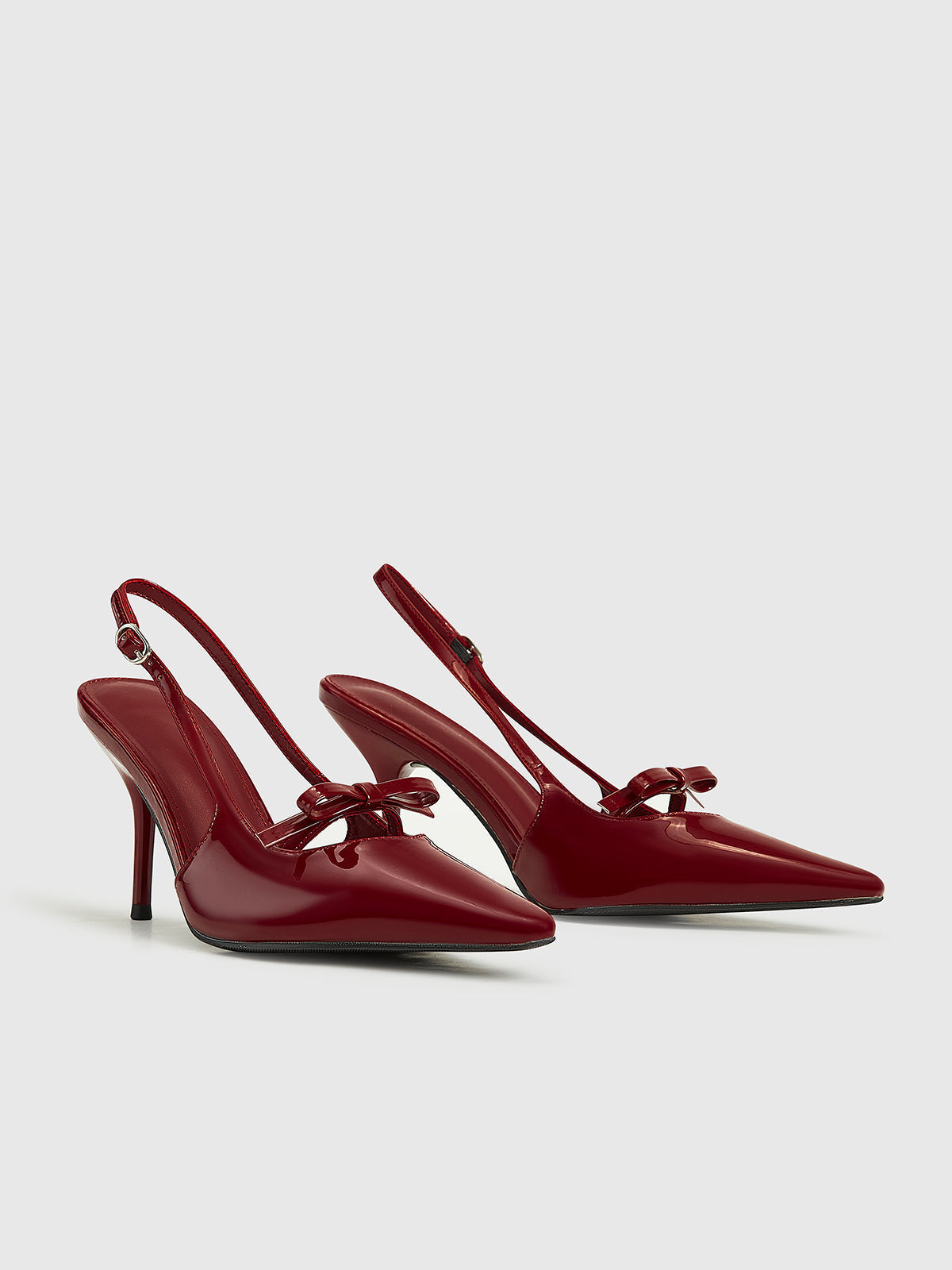Gloss Bow Sling Pumps