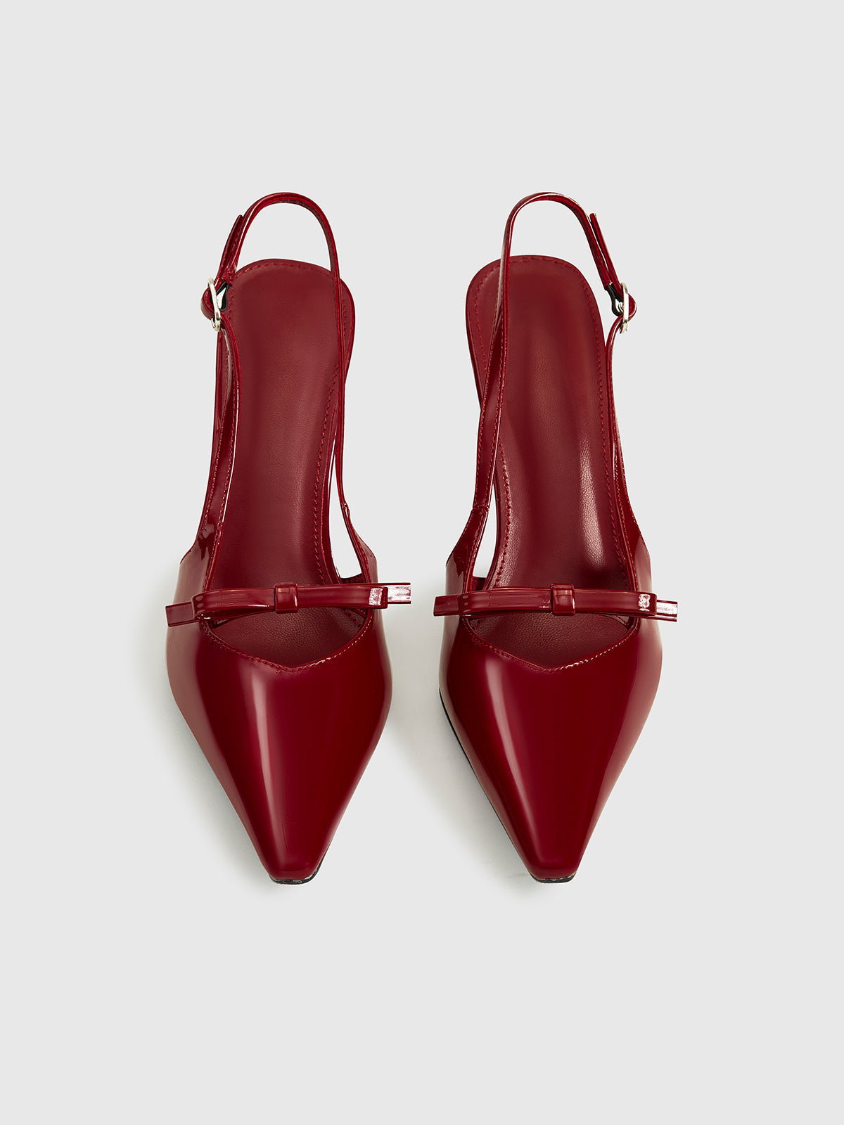 Gloss Bow Sling Pumps