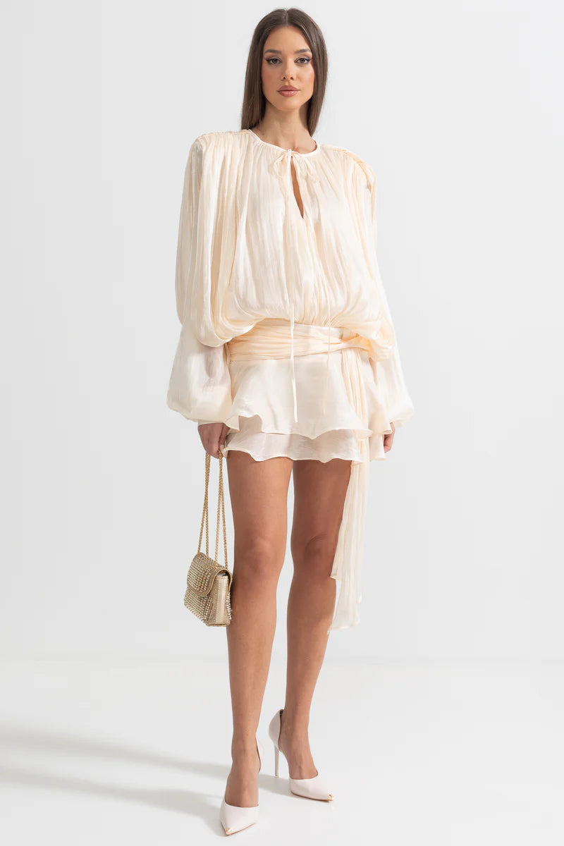 Moonlight Pleated Ruffle Dress