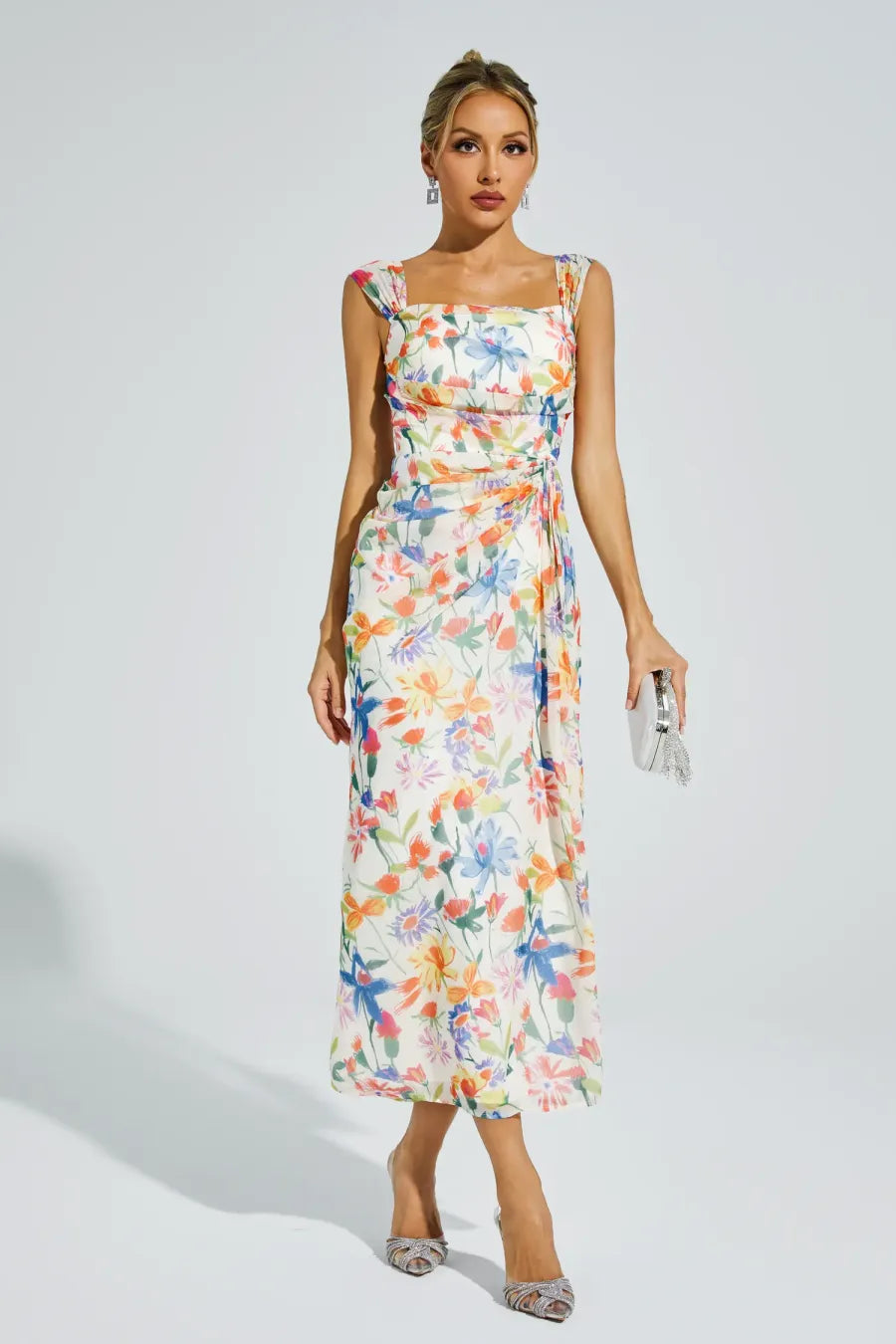 Floral Reverie Cinched Midi Dress