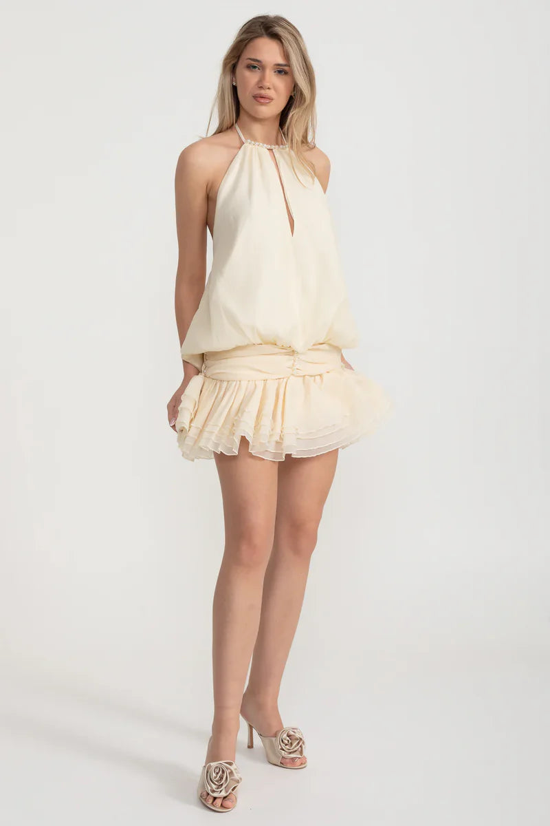 Pearl Whisper Halterneck Dress