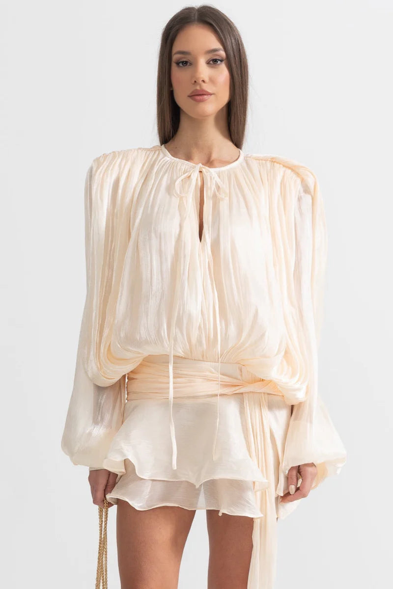 Moonlight Pleated Ruffle Dress