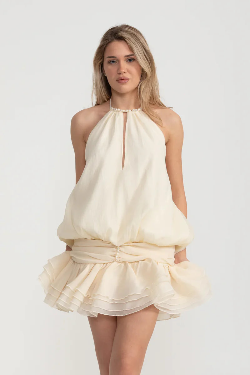 Pearl Whisper Halterneck Dress