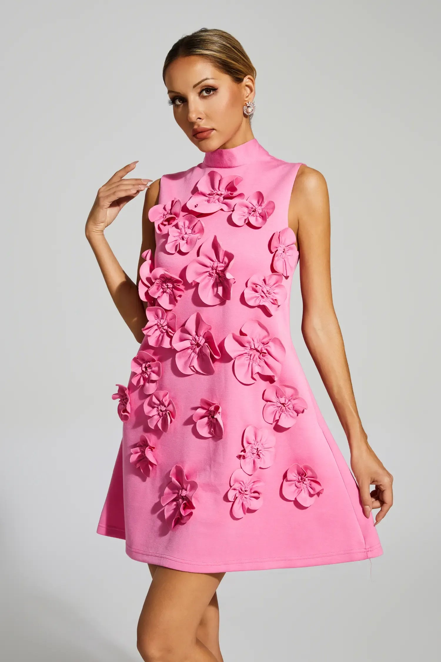 Petal Bloom Sculpted Mini Dress