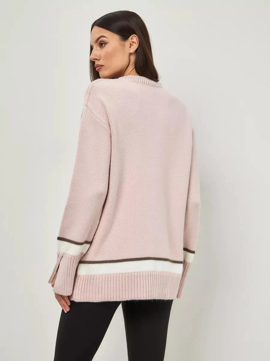 Ribbed Edge Oversized Knit Jumper