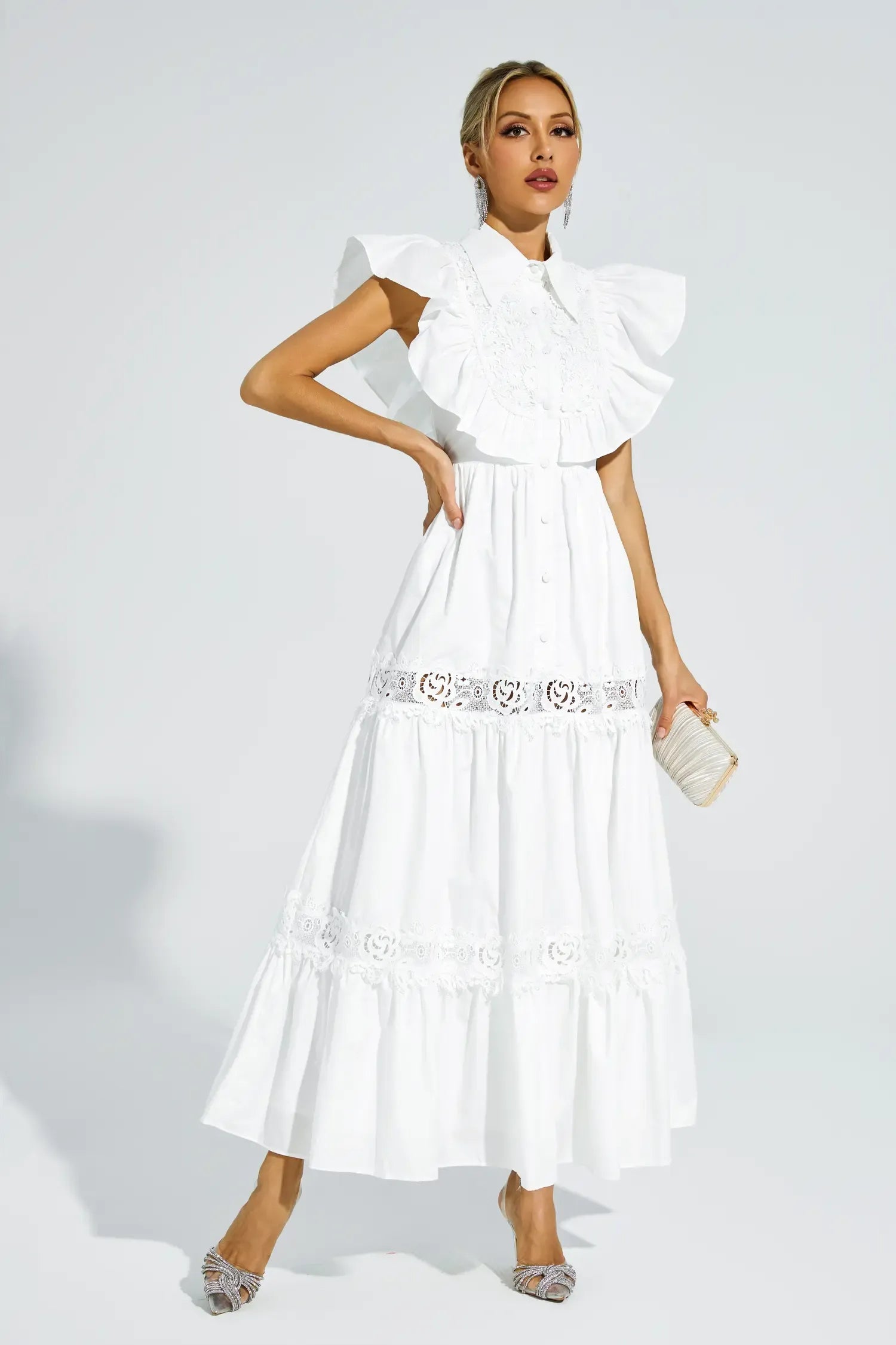 Embroidered Grace Midi Dress