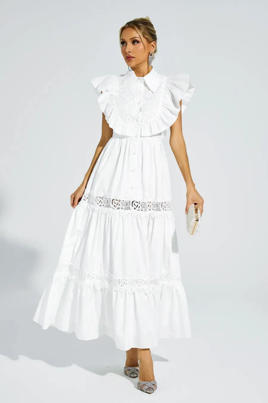 Embroidered Grace Midi Dress